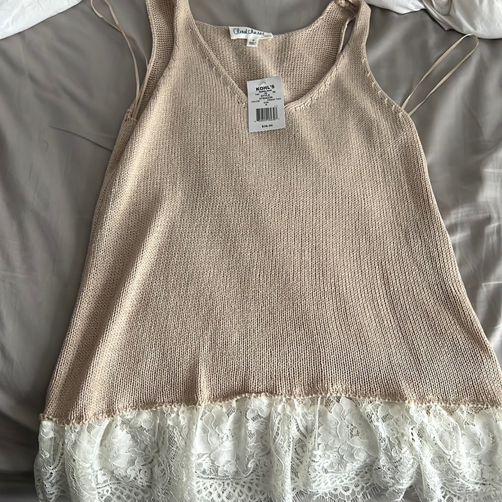 Knit lace shirt new with tags